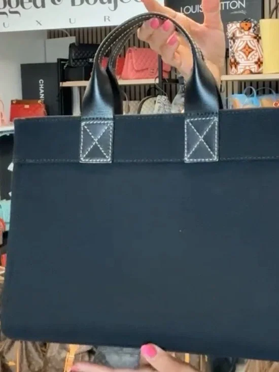 Burberry Black Tote with Leather Handles - Picture 6 of 16
